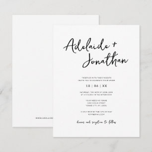 Modern Minimalist Budget Simple Wedding Invitation