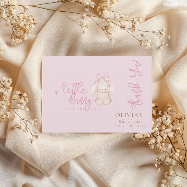 Modern Minimalist Bunny  Thank You Card (Creator Uploaded)