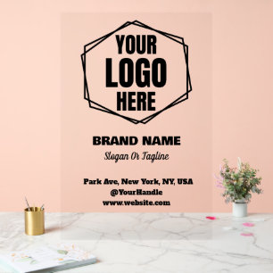 Modern Minimalist Business Branded Logo Aesthetic  Acrylic Sign