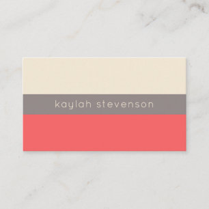 Modern Minimalist Business Card   Coral