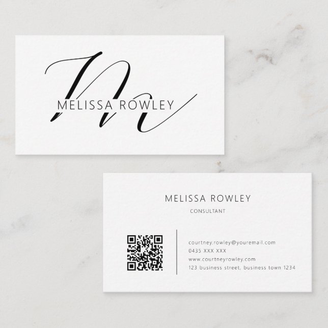 Modern minimalist business card QR Code (Front/Back)