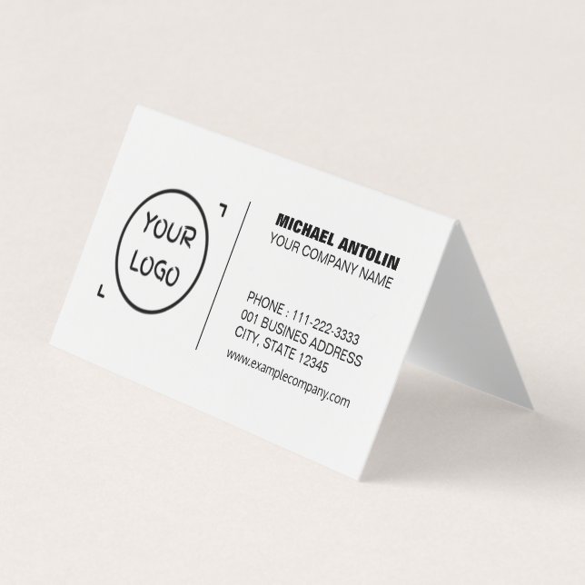 Modern Minimalist Business Card with a Custom Logo (Front)