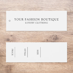 Modern Minimalist Business Clothing Label Hang Tag