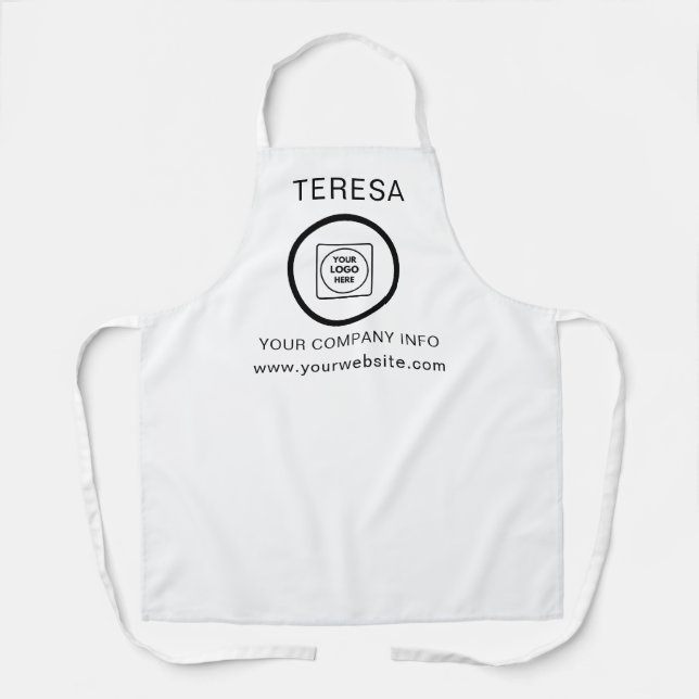 Modern Minimalist Business Logo Clean Corporate Apron (Front)