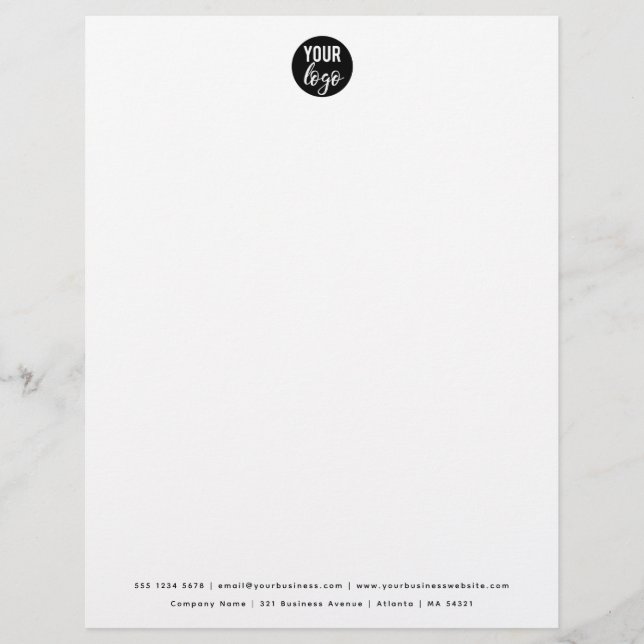 Modern Minimalist Business Logo  Letterhead (Front)