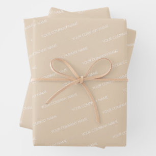 Modern Minimalist Business Name Packaging Beige   Wrapping Paper Sheet