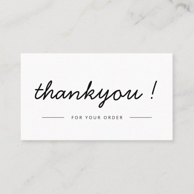 Modern Minimalist Business Thank You Order Insert (Front)
