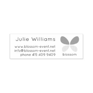 Modern Minimalist Butterfly Blossom Logo.  Self-inking Stamp