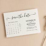 Modern Minimalist Calendar Budget White Simple Save The Date<br><div class="desc">Modern Minimalist Calendar Budget White Simple Save the Date. Easily personalize by replacing each info. Move the circle by clicking the link Customize further. Make sure to check the preview before adding to cart. (Photo by Jonathan Borba from Pexels)</div>