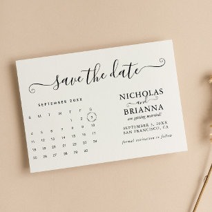 Modern Minimalist Calendar Budget White Simple Save The Date