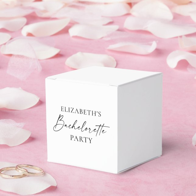 Modern Minimalist Calligraphy Bachelorette Party Favor Box (Wedding)