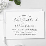 Modern Minimalist Calligraphy Bridal Shower Brunch Invitation<br><div class="desc">Modern Minimalist Simple yet Elegant Calligraphy Script Bridal Shower Brunch Invitation Card. Black & White.</div>