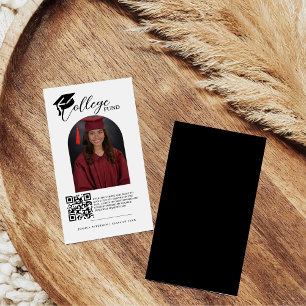Modern Minimalist Calligraphy College Fund Qr Code Enclosure Card