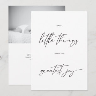Modern Minimalist Calligraphy Photo Birth Announcement