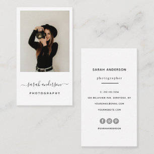 Modern Minimalist Calligraphy Script Photography B Business Card