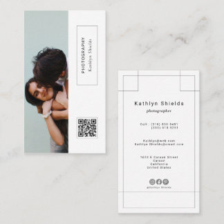 Modern Minimalist Calligraphy Script Photography Business Card