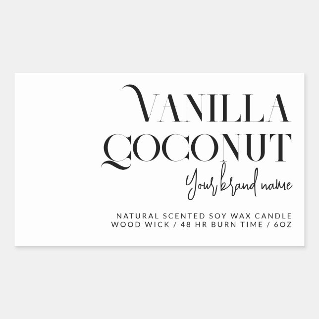 Modern minimalist candle branding label (Front)