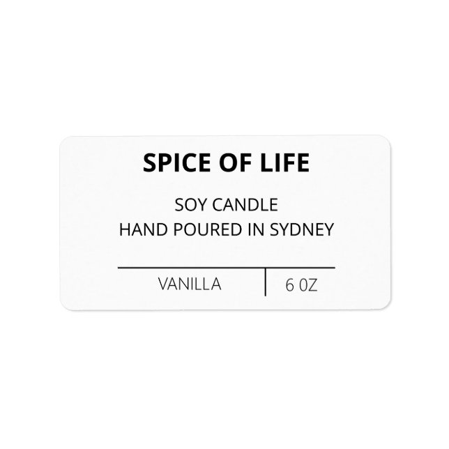 Modern Minimalist Candle Labels (Front)