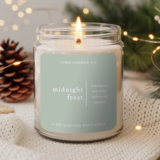 Modern Minimalist Candle Packaging Label Green (Creator Uploaded)