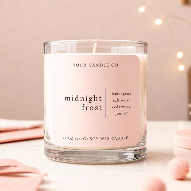 Modern Minimalist Candle Packaging Label Pink (Creator Uploaded)