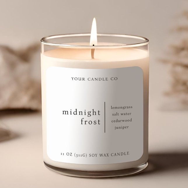 Modern Minimalist Candle Packaging Label White (Creator Uploaded)