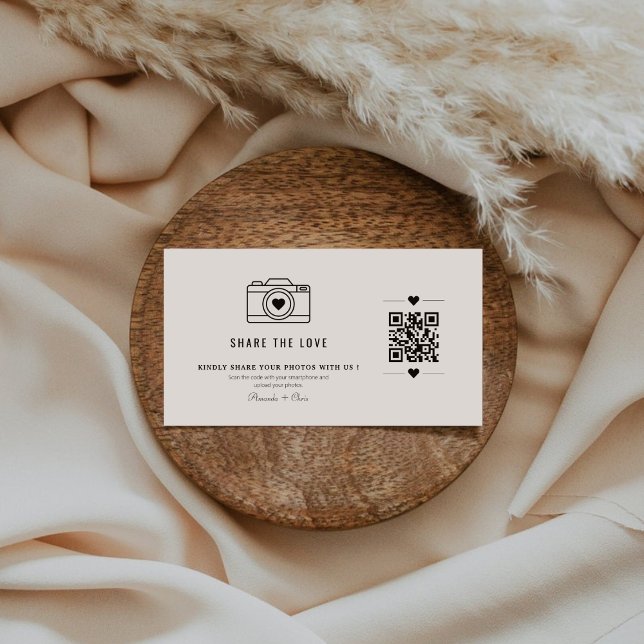 Modern Minimalist Capture The Love QR code  Enclosure Card (Creator Uploaded)