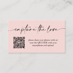 Modern Minimalist Capture The Love Wedding Qr Code Enclosure Card