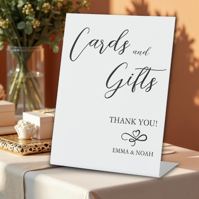 Modern Minimalist Cards and Gifts Wedding  Pedestal Sign (Creator Uploaded)