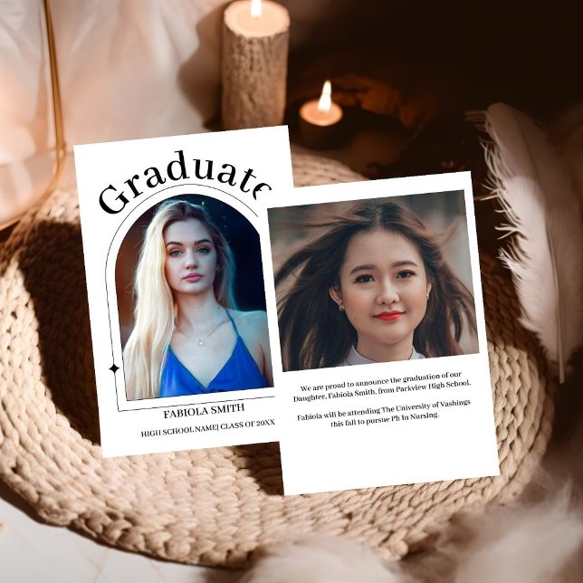 Modern Minimalist Casual Photo graduation Announcement (Creator Uploaded)