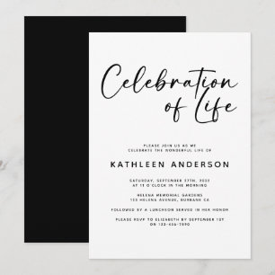 Modern Minimalist Celebration of Life Invitation