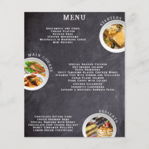 Modern Minimalist Chalkboard Restaurant Menu List