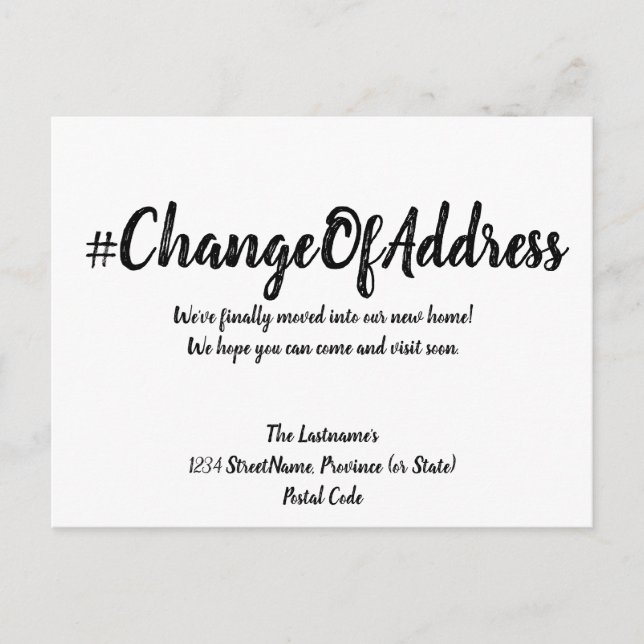 Modern Minimalist Change of Address Postcard (Front)