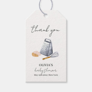 Modern Minimalist Chef Kitchen Baby Shower Gift Tags