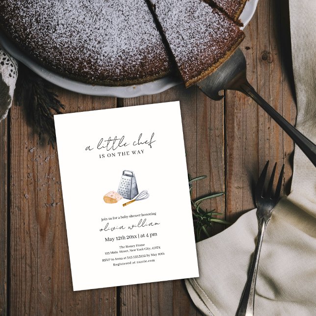 Modern Minimalist Chef Kitchen Baby Shower Invitation (Modern Minimalist Chef Kitchen Baby Shower Invitation)