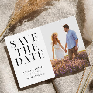 Modern Minimalist Chic 2 Photo Wedding Save The Date