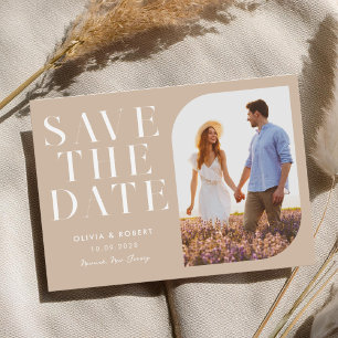 Modern Minimalist Chic 2 Photo Wedding Save The Date