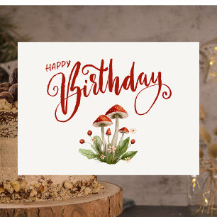 Modern Minimalist Chic Botanical Happy Birthday Card