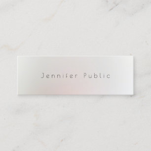 Modern Minimalist Chic Design Professional Plain Mini Business Card