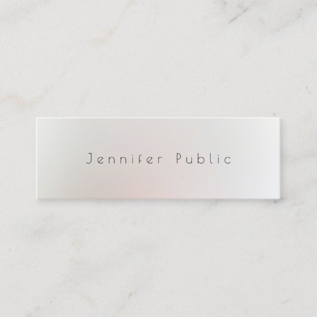 Modern Minimalist Chic Design Professional Plain Mini Business Card (Front)
