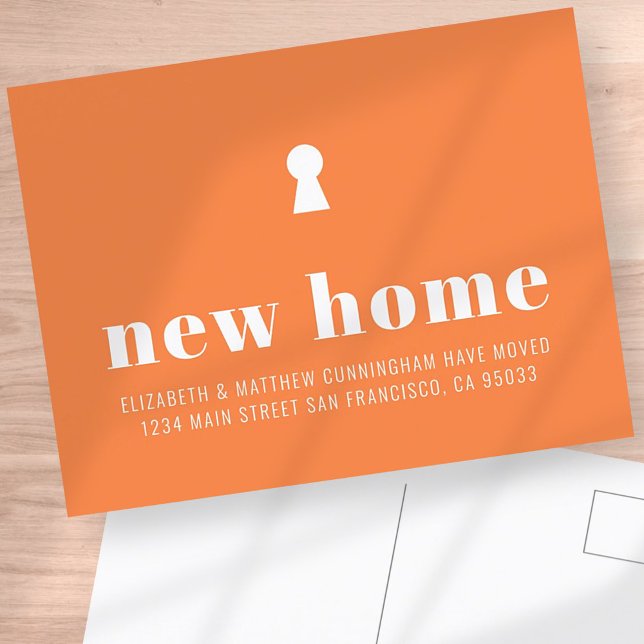 Modern Minimalist Chic Key Hole New Home Announcement Postcard (Creator Uploaded)