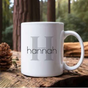Modern Minimalist Chic Monogram With Name Coffee Mug