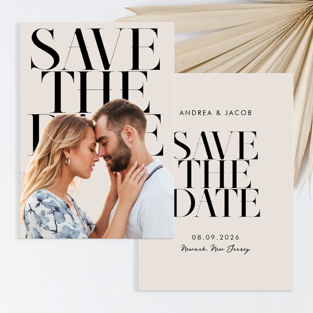 Modern Minimalist Chic Photo Wedding Save The Date (Creator Uploaded)