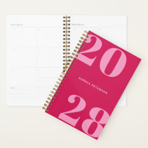 Modern Minimalist Chic Red Bold Typography Planner