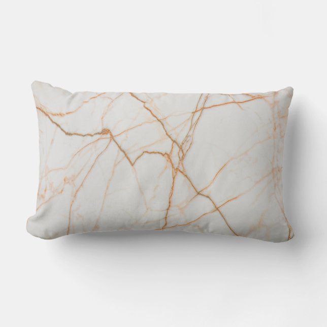 modern minimalist chic scandinavian white marble lumbar pillow (Front)