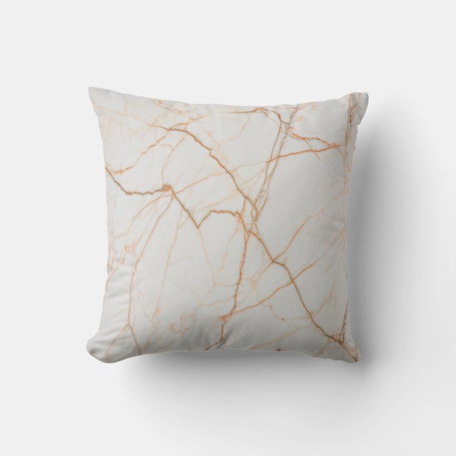 modern minimalist chic scandinavian white marble outdoor pillow (Front)