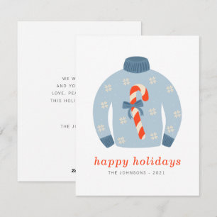 Modern Minimalist Chic Ugly Knitted Sweater Holiday Card