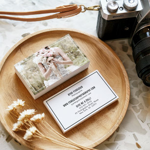 Modern minimalist chic white photography photo business card