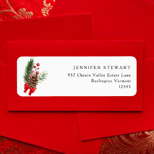 Modern Minimalist Chiristmas Return Address Label