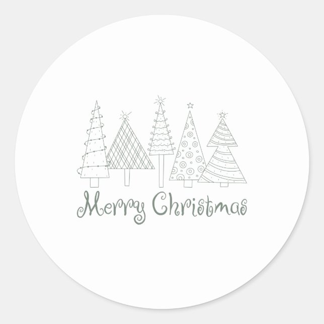 Modern Minimalist Christmas Cozy Classic Round Sticker (Front)