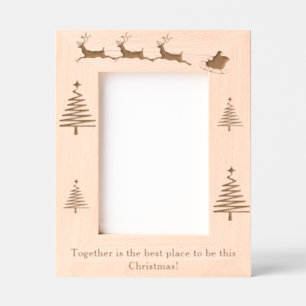 Modern Minimalist Christmas Family Photo Etched Frames